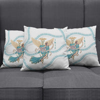 Iris Goddess Pillow Cover Winged Iris Caduceus Staff Rainbow Ribbon Greek Key