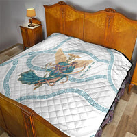 Iris Goddess Quilt Winged Iris Caduceus Staff Rainbow Ribbon Greek Key