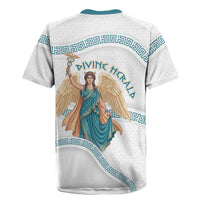 Iris Goddess Rugby Jersey Winged Iris Caduceus Staff Rainbow Ribbon Greek Key