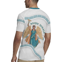 Iris Goddess Rugby Jersey Winged Iris Caduceus Staff Rainbow Ribbon Greek Key