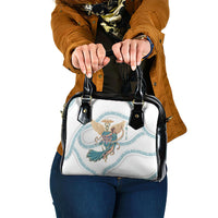 Iris Goddess Shoulder Handbag Winged Iris Caduceus Staff Rainbow Ribbon Greek Key