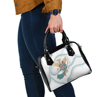 Iris Goddess Shoulder Handbag Winged Iris Caduceus Staff Rainbow Ribbon Greek Key