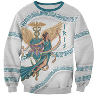 Iris Goddess Sweatshirt Winged Iris Caduceus Staff Rainbow Ribbon Greek Key