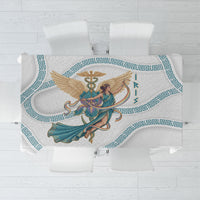 Iris Goddess Tablecloth Winged Iris Caduceus Staff Rainbow Ribbon Greek Key
