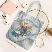 Iris Goddess Tote Bag Winged Iris Caduceus Staff Rainbow Ribbon Greek Key