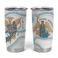 Iris Goddess Tumbler Cup Winged Iris Caduceus Staff Rainbow Ribbon Greek Key