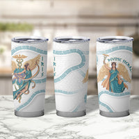 Iris Goddess Tumbler Cup Winged Iris Caduceus Staff Rainbow Ribbon Greek Key