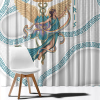 Iris Goddess Window Curtain Winged Iris Caduceus Staff Rainbow Ribbon Greek Key