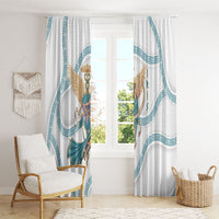 Iris Goddess Window Curtain Winged Iris Caduceus Staff Rainbow Ribbon Greek Key