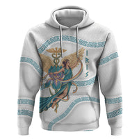 Iris Goddess Zip Hoodie Winged Iris Caduceus Staff Rainbow Ribbon Greek Key