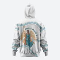 Iris Goddess Zip Hoodie Winged Iris Caduceus Staff Rainbow Ribbon Greek Key