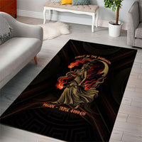 Hecate Triple Goddess Area Rug Greek Hecate Flaming Torches Key Snake And Hounds
