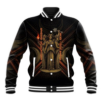 Hecate Triple Goddess Baseball Jacket Greek Hecate Flaming Torches Key Snake And Hounds