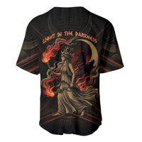 Hecate Triple Goddess Baseball Jersey Greek Hecate Flaming Torches Key Snake And Hounds