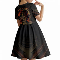 Hecate Triple Goddess Kid Short Sleeve Dress Greek Hecate Flaming Torches Key Snake And Hounds