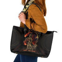 Hecate Triple Goddess Leather Tote Bag Greek Hecate Flaming Torches Key Snake And Hounds