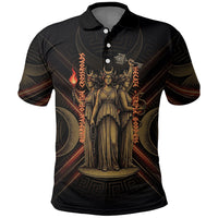 Hecate Triple Goddess Polo Shirt Greek Hecate Flaming Torches Key Snake And Hounds