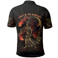 Hecate Triple Goddess Polo Shirt Greek Hecate Flaming Torches Key Snake And Hounds