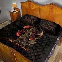 Hecate Triple Goddess Quilt Bed Set Greek Hecate Flaming Torches Key Snake And Hounds