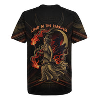 Hecate Triple Goddess Rugby Jersey Greek Hecate Flaming Torches Key Snake And Hounds