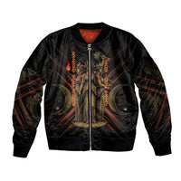 Hecate Triple Goddess Sleeve Zip Bomber Jacket Greek Hecate Flaming Torches Key Snake And Hounds