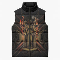 Hecate Triple Goddess Sleeveless Puffer Jacket Greek Hecate Flaming Torches Key Snake And Hounds