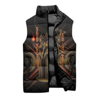 Hecate Triple Goddess Sleeveless Puffer Jacket Greek Hecate Flaming Torches Key Snake And Hounds