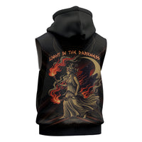 Hecate Triple Goddess Sleeveless Zip Hoodie Greek Hecate Flaming Torches Key Snake And Hounds