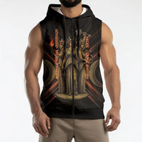 Hecate Triple Goddess Sleeveless Zip Hoodie Greek Hecate Flaming Torches Key Snake And Hounds