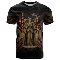 Hecate Triple Goddess T Shirt Greek Hecate Flaming Torches Key Snake And Hounds