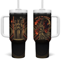 Hecate Triple Goddess Tumbler With Handle Greek Hecate Flaming Torches Key Snake And Hounds