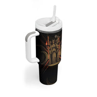 Hecate Triple Goddess Tumbler With Handle Greek Hecate Flaming Torches Key Snake And Hounds