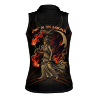 Hecate Triple Goddess Women Sleeveless Polo Shirt Greek Hecate Flaming Torches Key Snake And Hounds