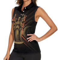 Hecate Triple Goddess Women Sleeveless Polo Shirt Greek Hecate Flaming Torches Key Snake And Hounds