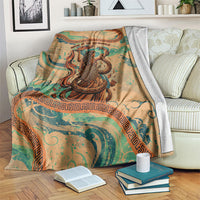 Hecate Goddess Of Witchcraft Blanket Hecate Flaming Torch Serpent And Strophalos Wheel Greek