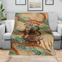 Hecate Goddess Of Witchcraft Blanket Hecate Flaming Torch Serpent And Strophalos Wheel Greek
