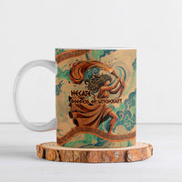 Hecate Goddess Of Witchcraft Ceramic Mug Hecate Flaming Torch Serpent And Strophalos Wheel Greek