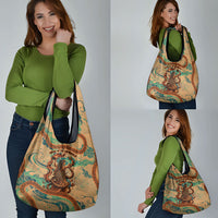 Hecate Goddess Of Witchcraft Grocery Bag Hecate Flaming Torch Serpent And Strophalos Wheel Greek