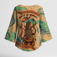 Hecate Goddess Of Witchcraft Kimono Sleeve Blouse Hecate Flaming Torch Serpent And Strophalos Wheel Greek