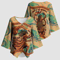 Hecate Goddess Of Witchcraft Kimono Sleeve Blouse Hecate Flaming Torch Serpent And Strophalos Wheel Greek