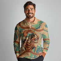 Hecate Goddess Of Witchcraft Long Sleeve Polo Shirt Hecate Flaming Torch Serpent And Strophalos Wheel Greek