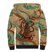Hecate Goddess Of Witchcraft Sherpa Hoodie Hecate Flaming Torch Serpent And Strophalos Wheel Greek