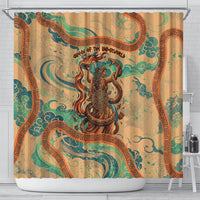 Hecate Goddess Of Witchcraft Shower Curtain Hecate Flaming Torch Serpent And Strophalos Wheel Greek