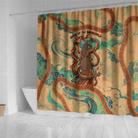 Hecate Goddess Of Witchcraft Shower Curtain Hecate Flaming Torch Serpent And Strophalos Wheel Greek