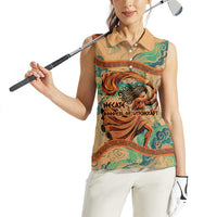 Hecate Goddess Of Witchcraft Women Sleeveless Polo Shirt Hecate Flaming Torch Serpent And Strophalos Wheel Greek