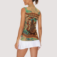 Hecate Goddess Of Witchcraft Women Sleeveless Polo Shirt Hecate Flaming Torch Serpent And Strophalos Wheel Greek