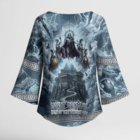 Mount Olympus Kimono Sleeve Blouse Throne Of The Twelve Gods Greek Mythology