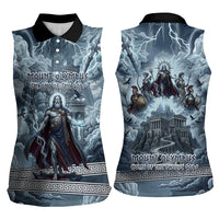 Mount Olympus Women Sleeveless Polo Shirt Throne Of The Twelve Gods Greek Mythology