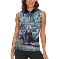 Mount Olympus Women Sleeveless Polo Shirt Throne Of The Twelve Gods Greek Mythology