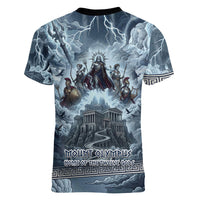Mount Olympus Women V-Neck T-Shirt Throne Of The Twelve Gods Greek Mythology